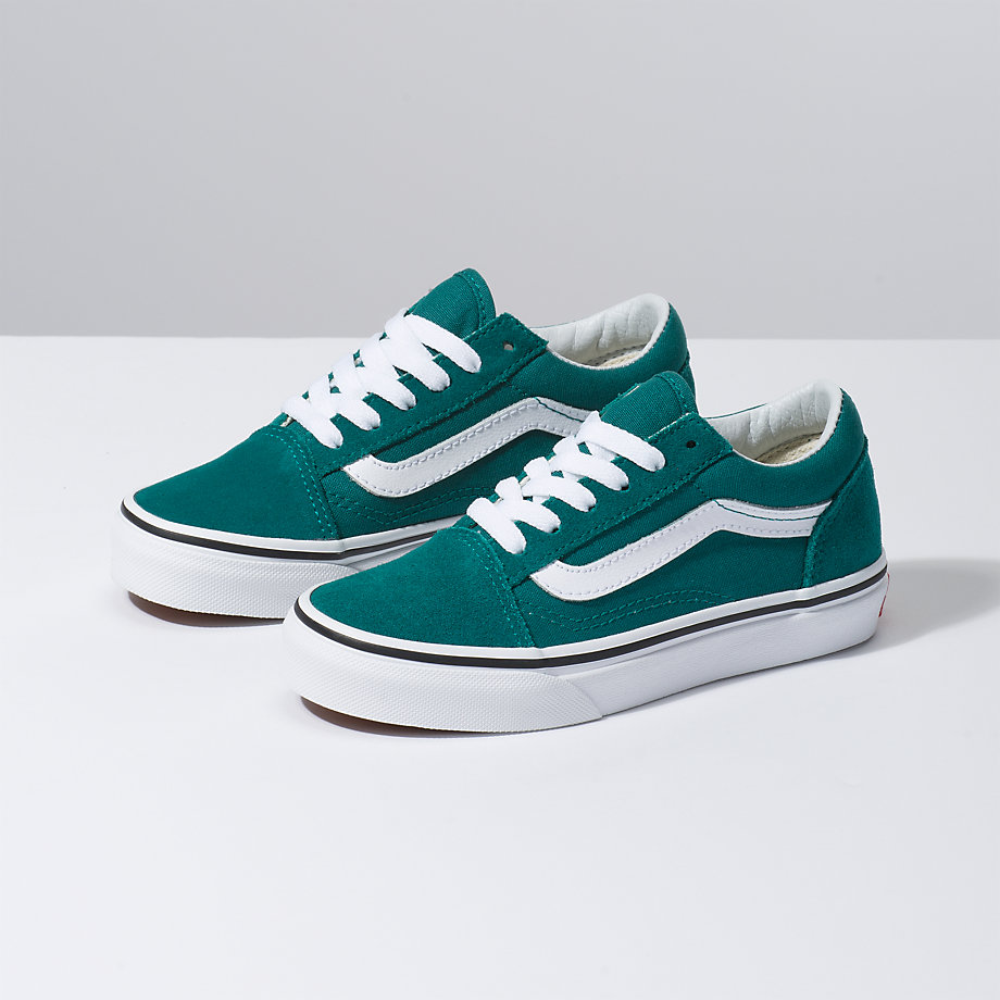 Vans Erkek Çocuk Spor Ayakkabı Old Skool Yeşil/Beyaz Türkiye | 33091-327